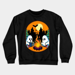 Vintage ghost book reading camping gothic halloween teachers Crewneck Sweatshirt